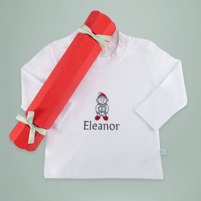 Personalised Embroidered  Elf T-Shirt Christmas Cracker
