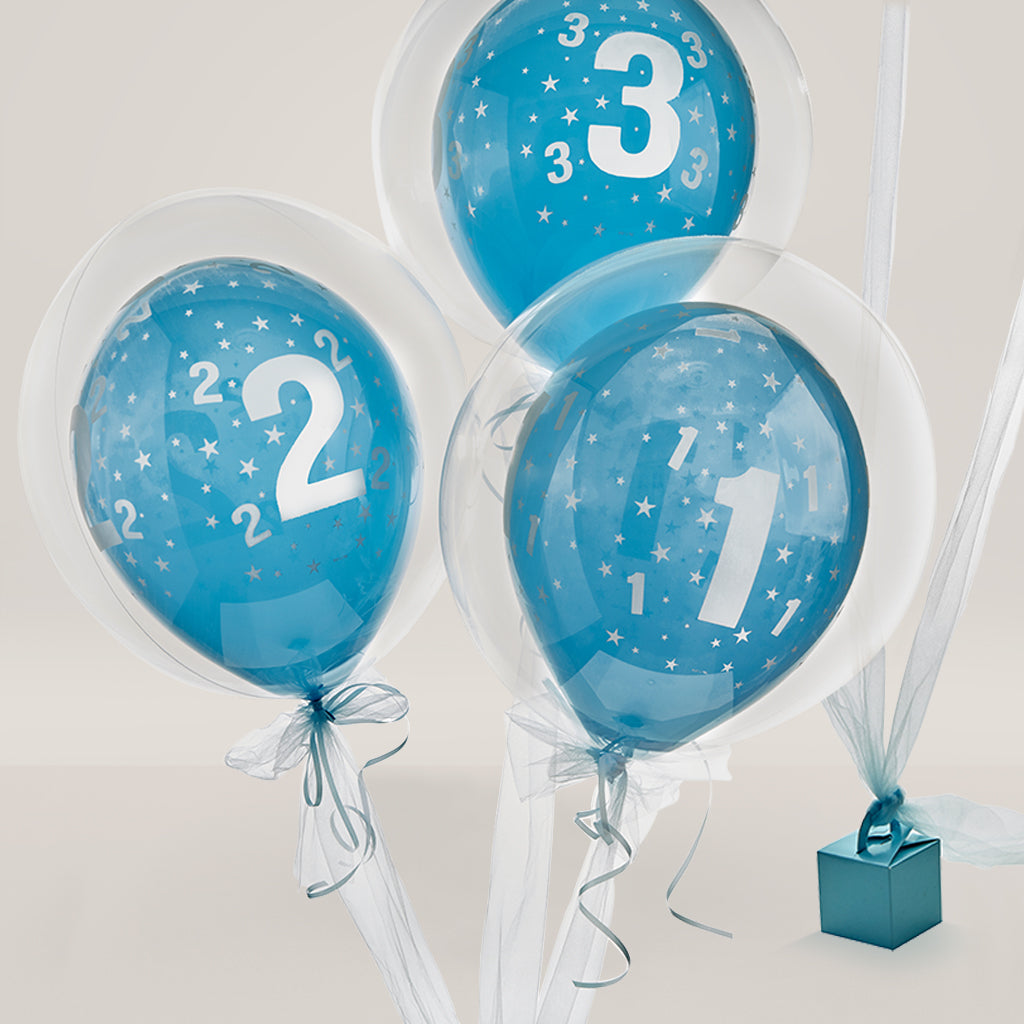 Childrens First Birthday Gift Of Blue Balloons