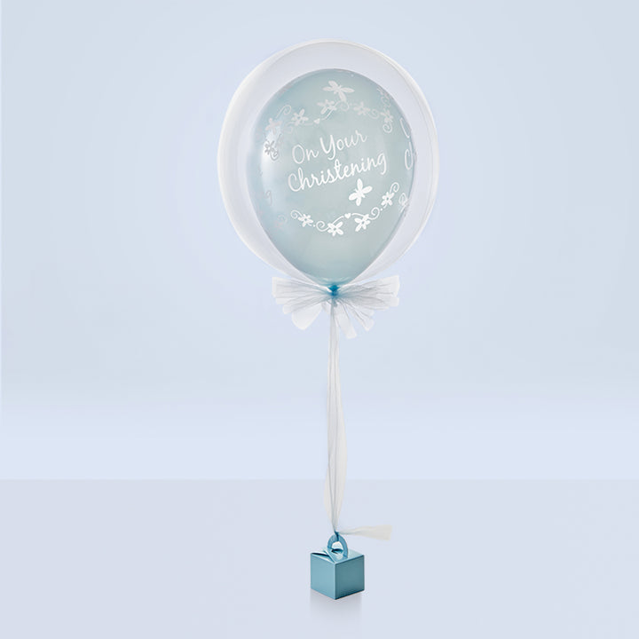 Christening Gift Or Boys Bubble Balloon Blue