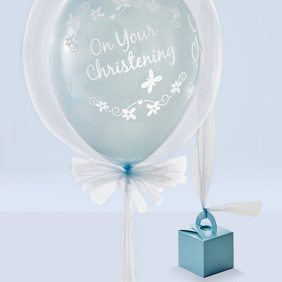 Christening Day Bubble Balloon, Blue