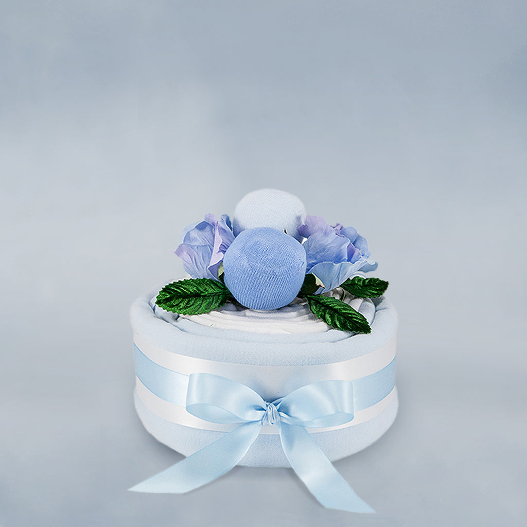 Luxury New Baby Bubble Balloon with Baby Boy Muslin Cake