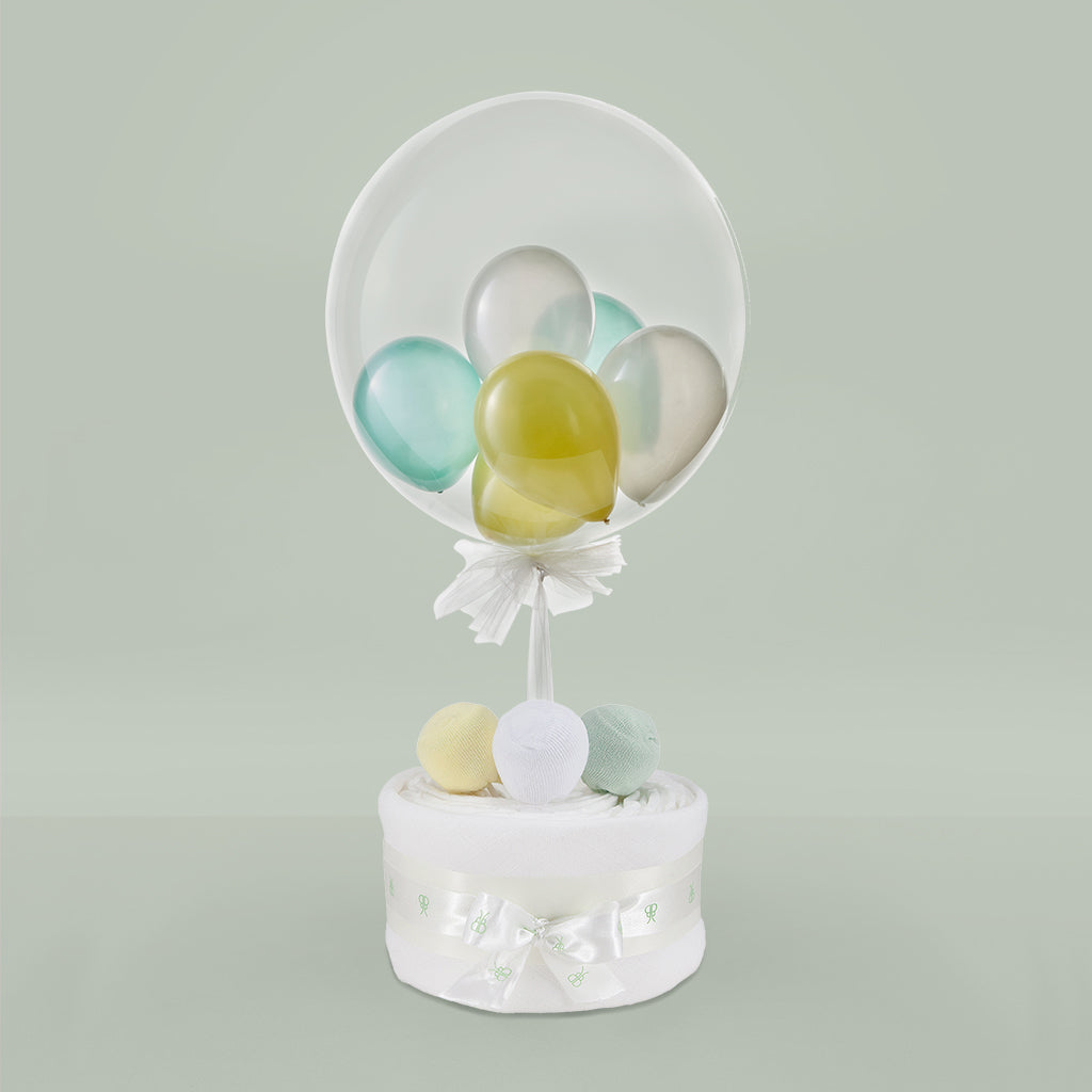 Baby Shower Gift  Bubble Balloon With Lollipop Nappy Cake