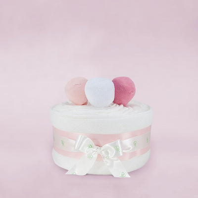 Luxury Pink Multi-Bubble Balloon with Lollipop Nappy Cake