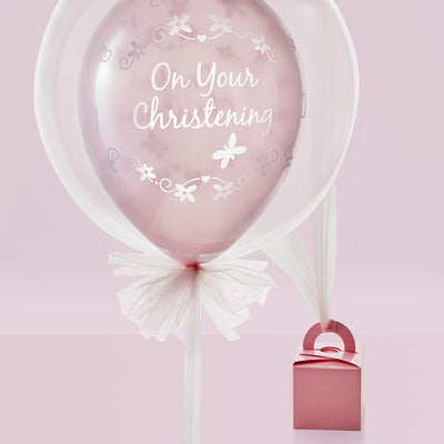 Christening Day Bubble Balloon, Pink