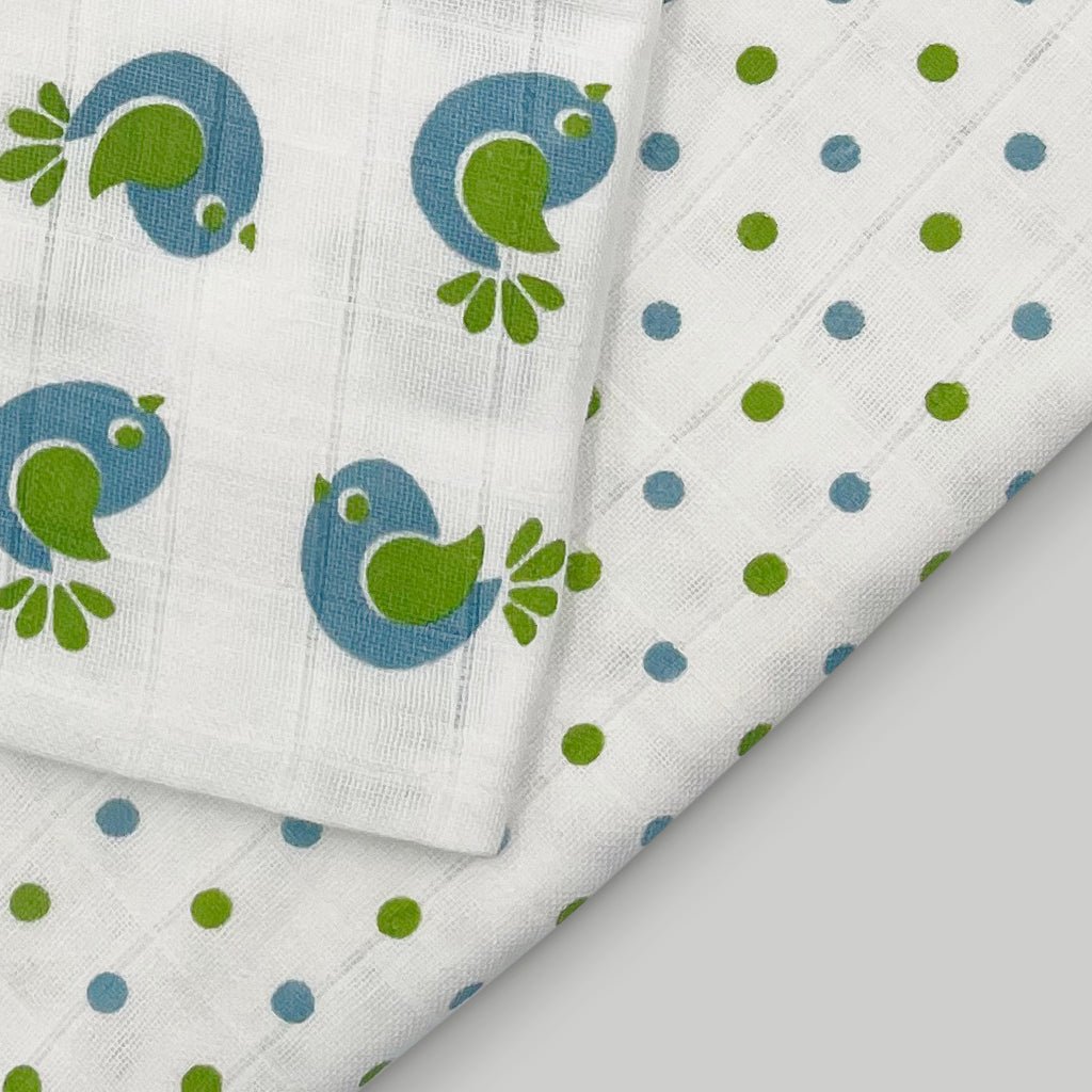 Muslin Swaddles Baby Gift Set, Blue