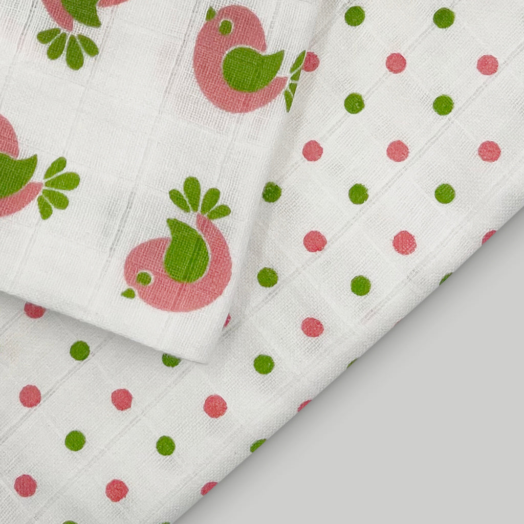 Muslin Swaddles Baby Gift Set, Pink Muslins Babyblooms Swaddles