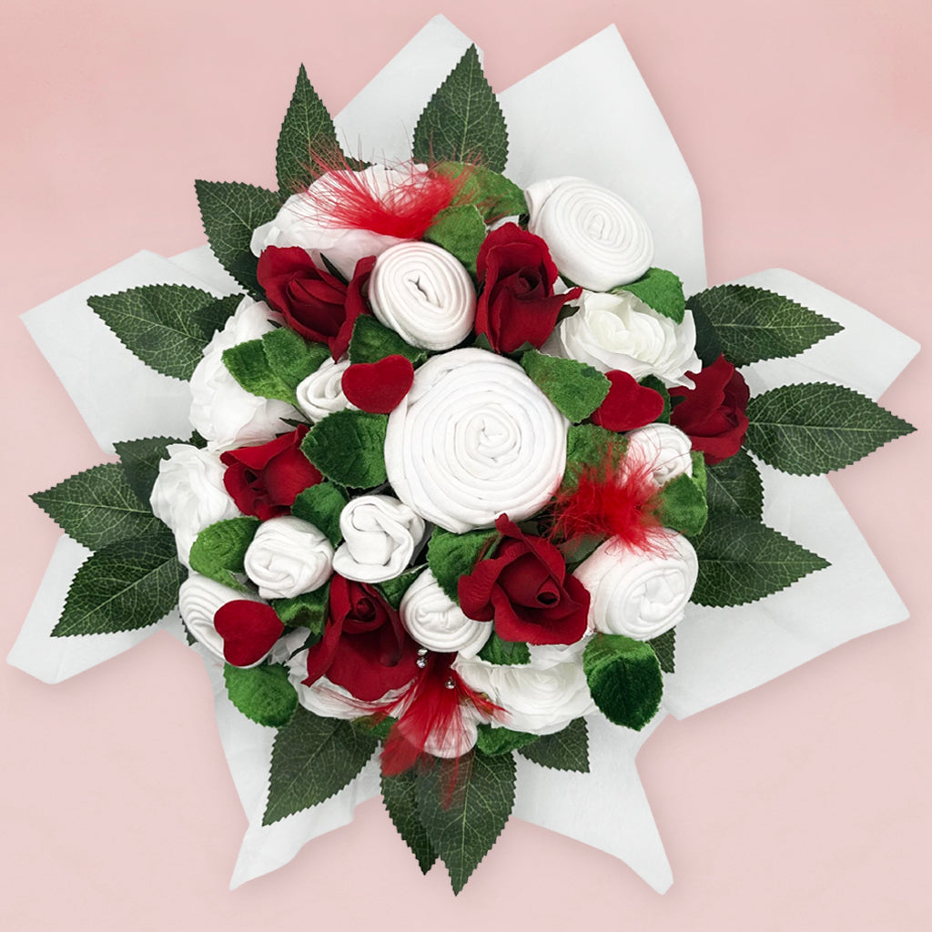 Valentines Luxury Rose Baby Clothes Bouquet