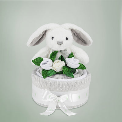 Personalised Baby Present Eco Bunny Blanket Cake