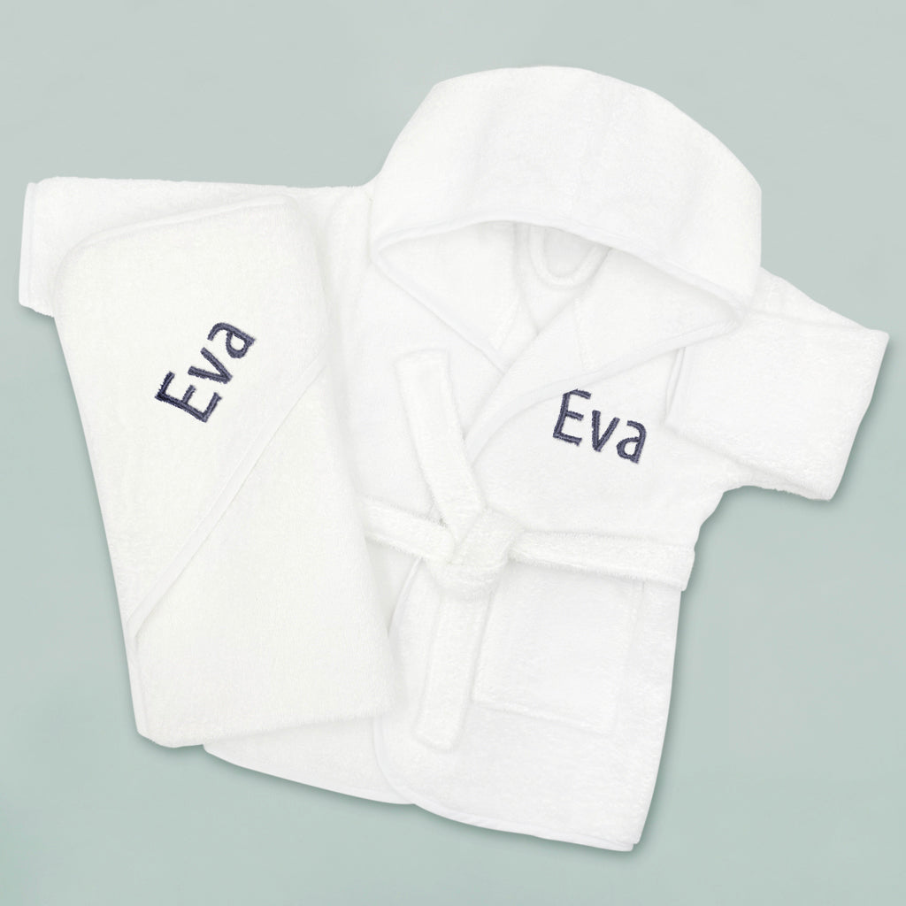 Baby Gift Personalised Bathrobe And Hooded Towel 1-2 Years