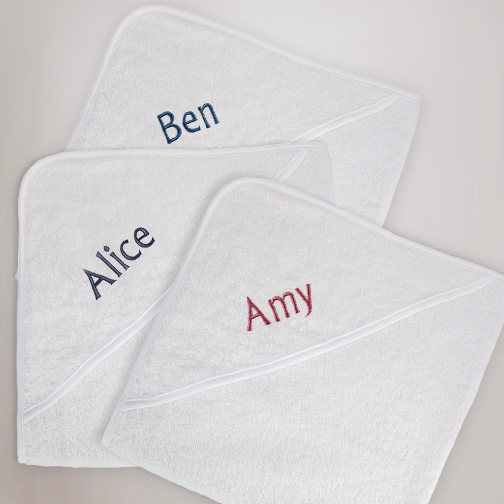 Childrens Large Personalised Hooded Bath Towel, Blue