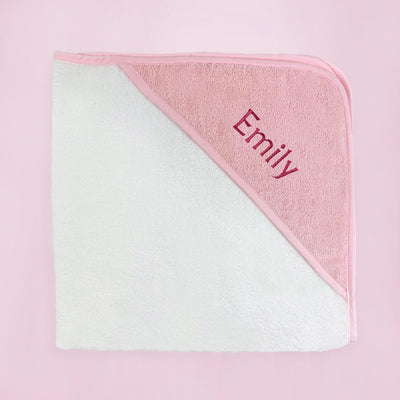 Baby Girl Gift Personalised Pink Hooded Baby Towel