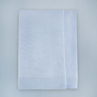 Baby Boy Gift Knitted Cotton Baby Blanket Blue