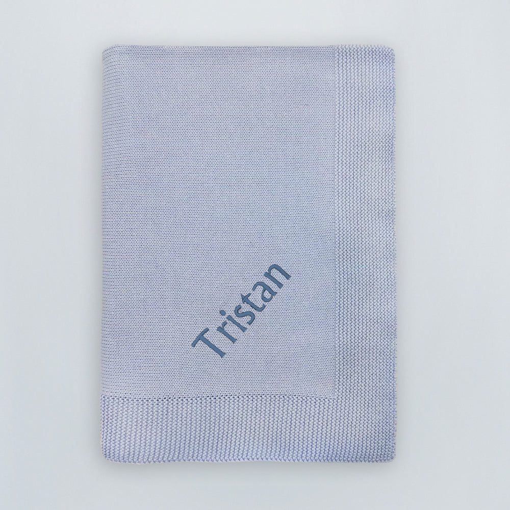 Knitted Baby Blanket Blue