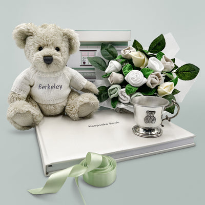 Personalised Christening Hamper Little-Treasures Teddy Bear With Pewter Cup