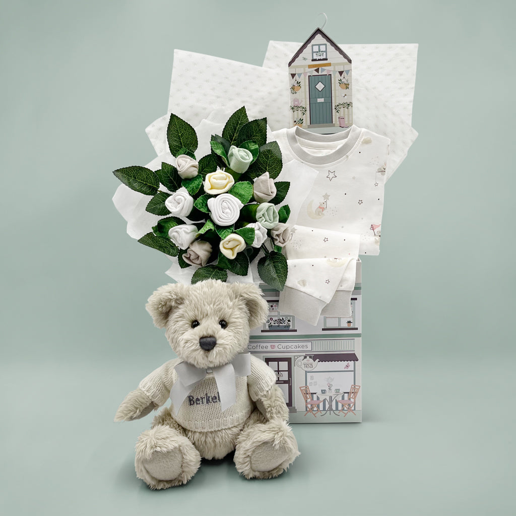 New Baby Personalised Gift Hamper Little Love Bedtime Welcome 