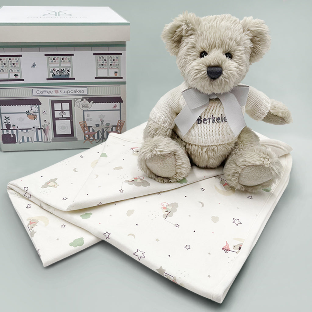 Personalised Baby Gift Baby Wrap With Teddy Bear