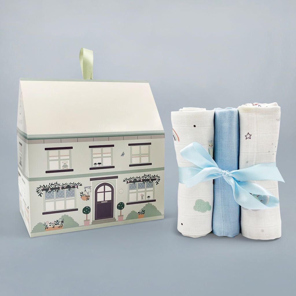 Personalised Little Love Moses Basket Baby Hamper- Blue