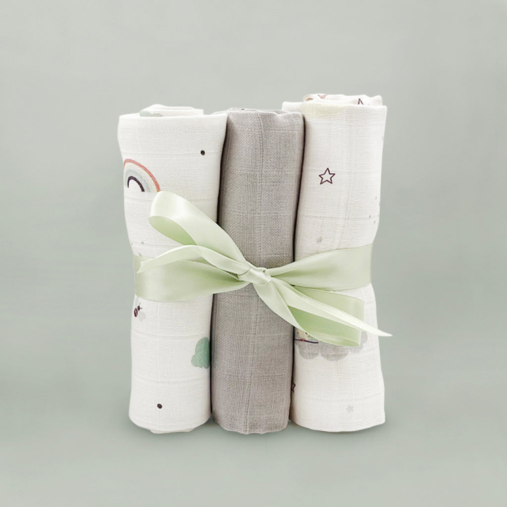 Little Love Trio of Muslins - Grey