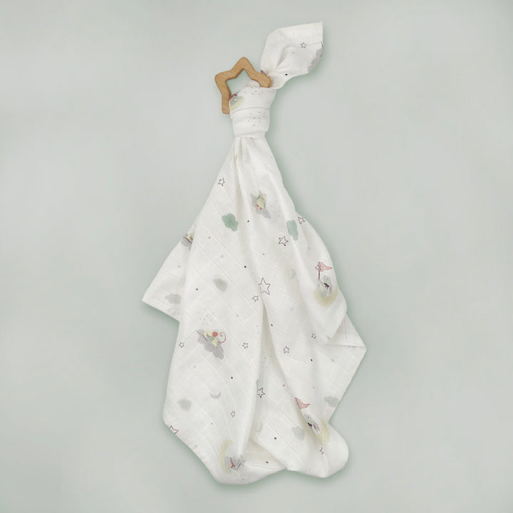 Little Love Day & Night Muslins with Wooden Teethers