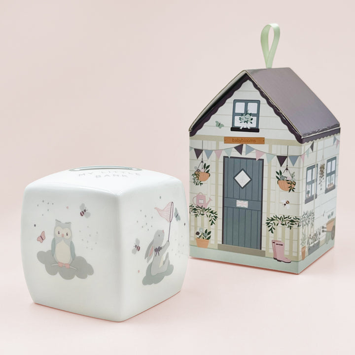 Personalised Blue Berkeley Bear and Little Love Money Box