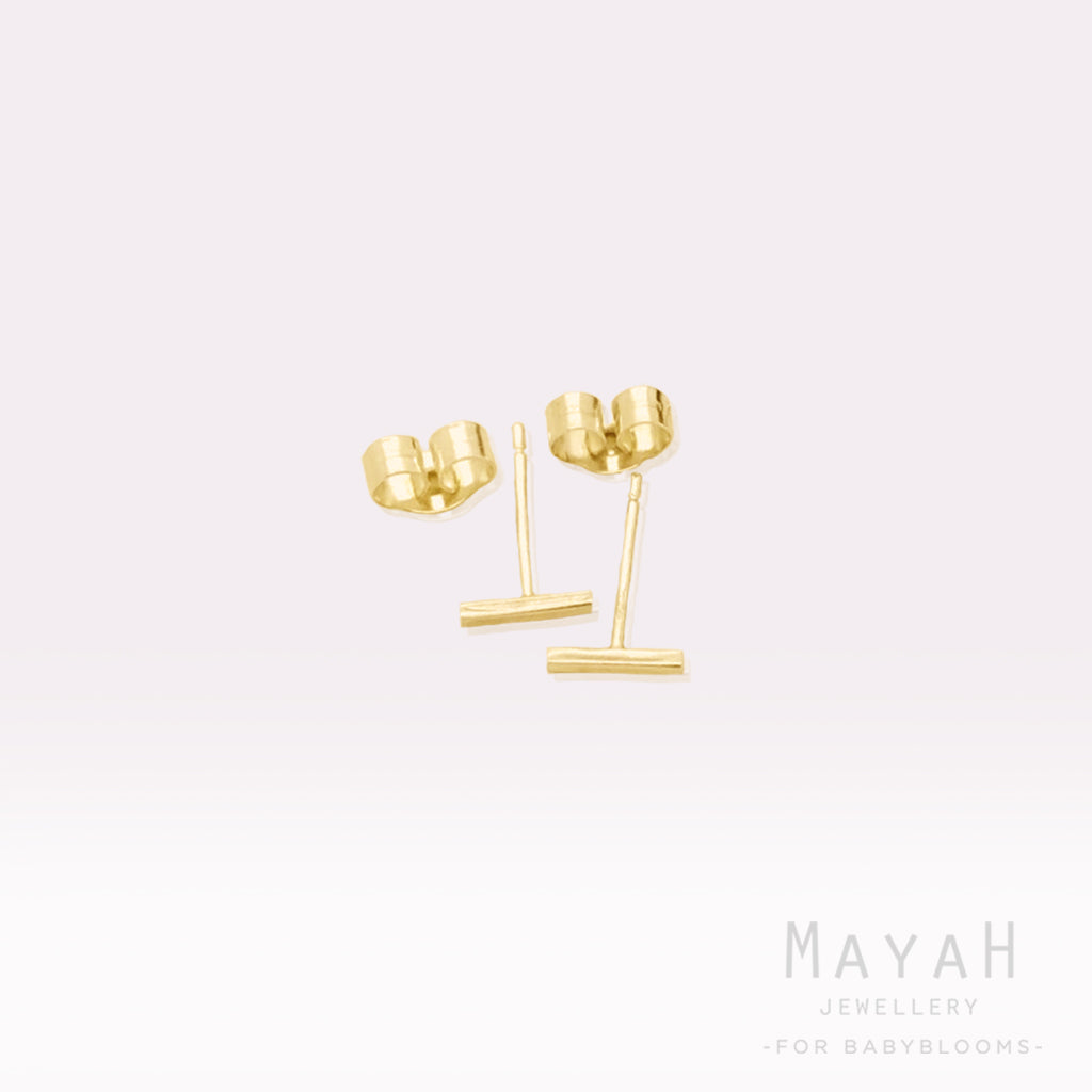MayaH Jewellery Solid Gold Square Stud Earrings