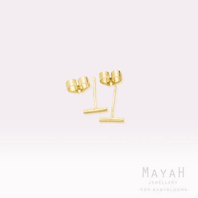 MayaH Jewellery Solid Gold Square Stud Earrings