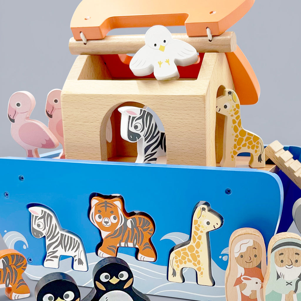 Childrens Gift Noahs Ark Wooden Shape Sorter