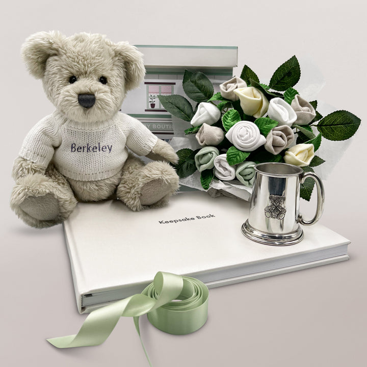 Personalised Christening Hamper Little-Treasures Teddy Bear With Pewter Tankard