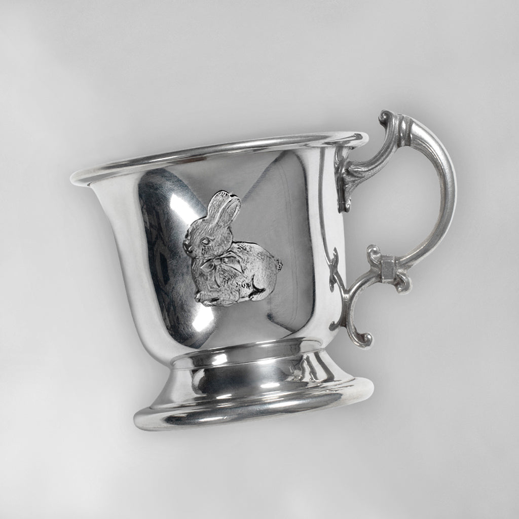 Little Pink Bunny's Traditional Pewter Christening Cup