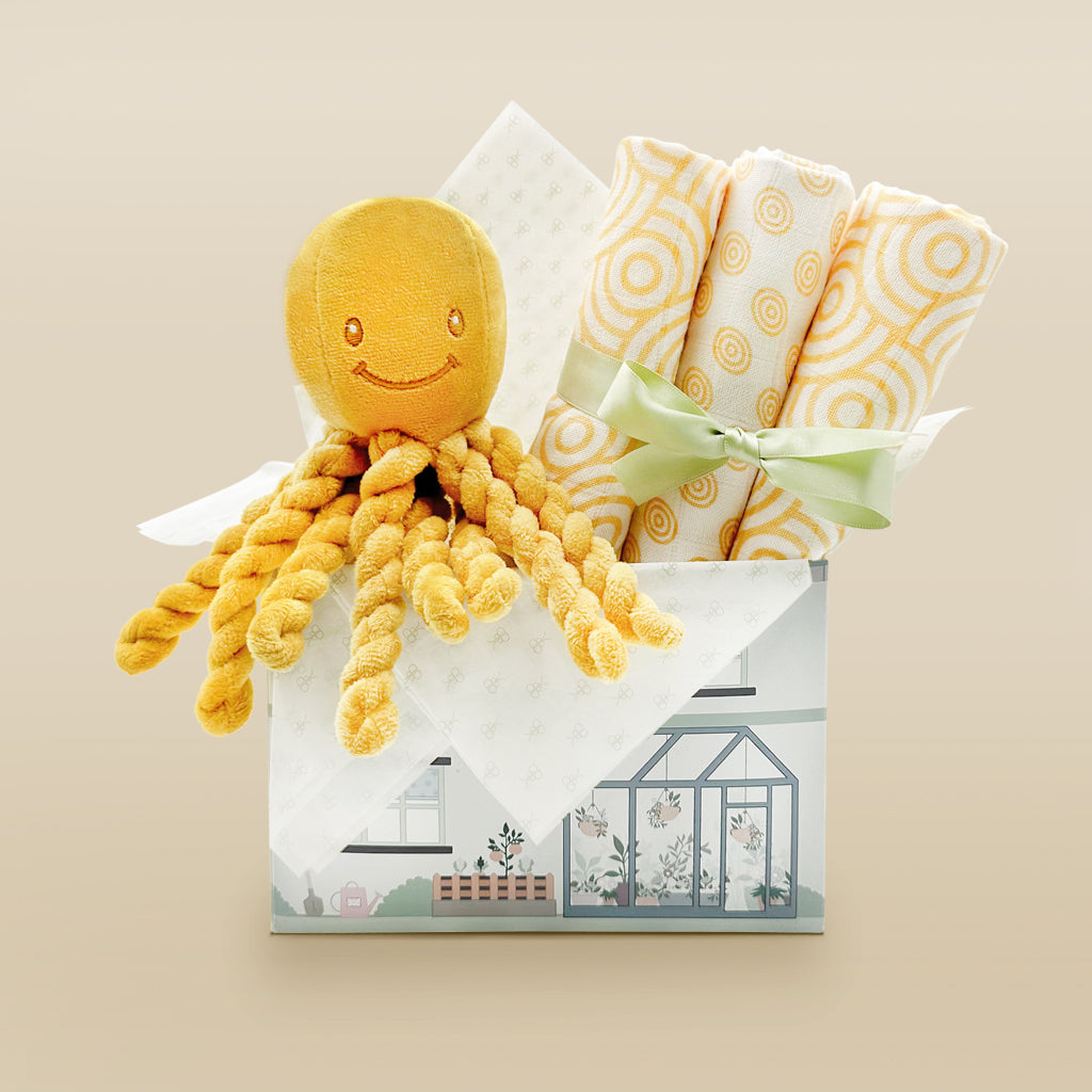 New Baby Gift Set Ollie Octopus Soft Toy Neutral