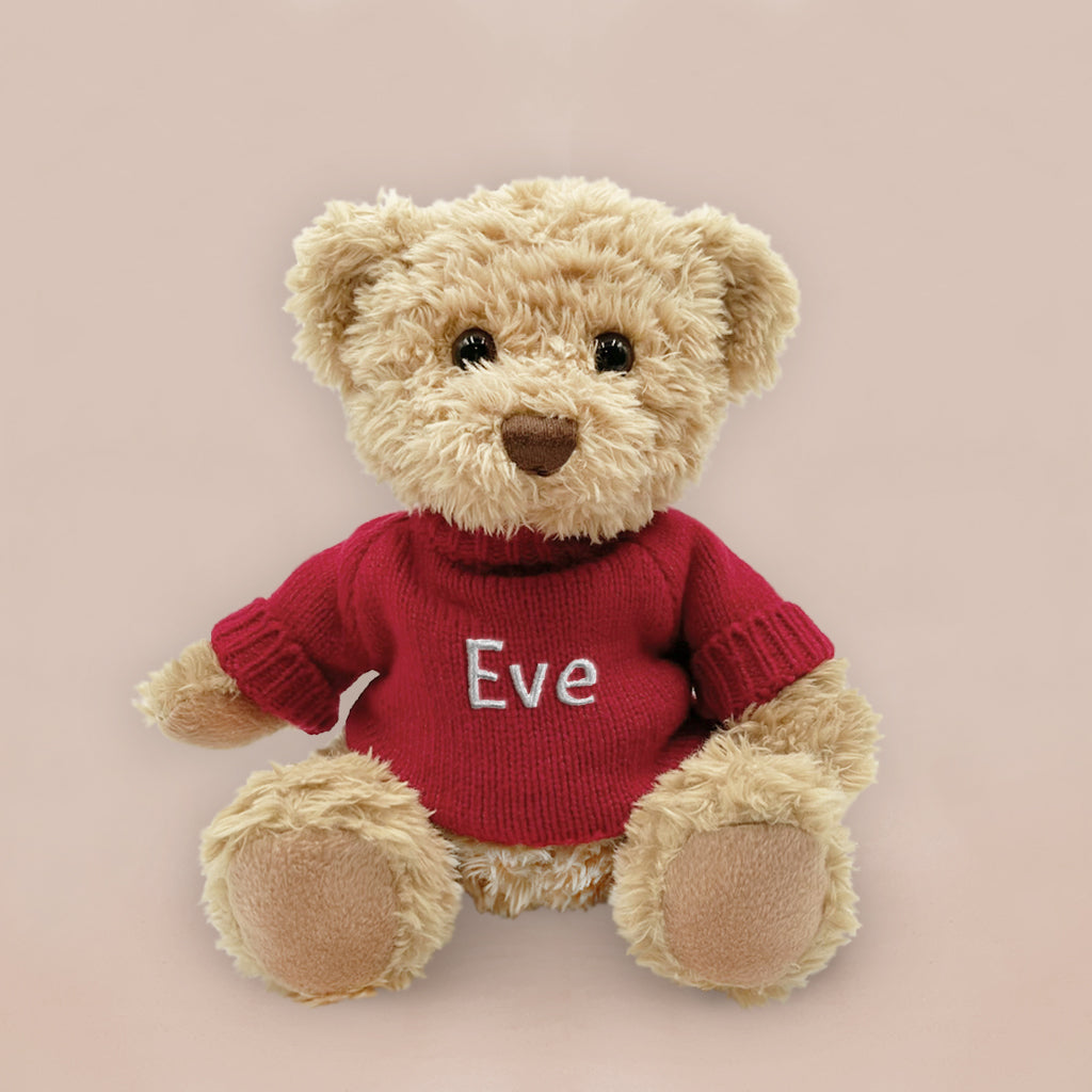 Personalised Baby Gift Bertie Teddy Bear Soft Toy Red