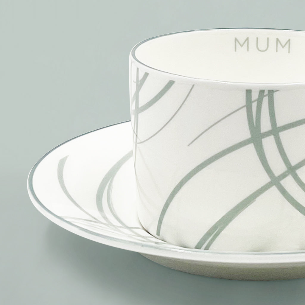 Mum's Christmas Fine Bone China Cup and Saucer Gift Set