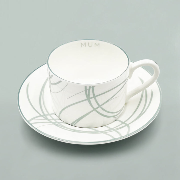 Mum's Christmas Fine Bone China Cup and Saucer Gift Set