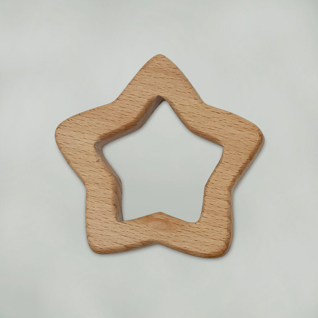 Little Love Night Muslin and Star Wooden Teether