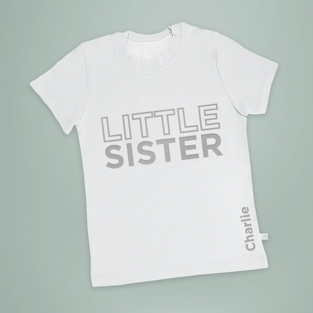 Personalised Little Sister T-shirt-Short-Sleeved