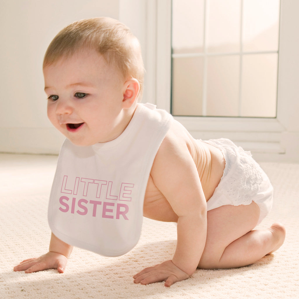 Personalised Little Sister Long-Sleeved T-Shirt and Bib Set