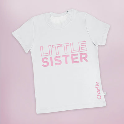 Sibling Gift Personalised Little Sister Short Sleeved T-Shirt 