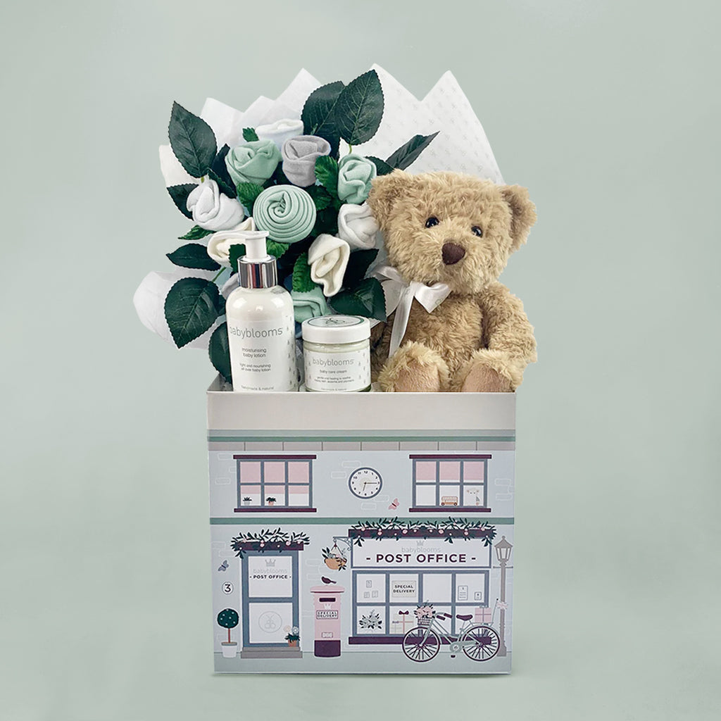New Baby Hamper Gift With Teddy Bear