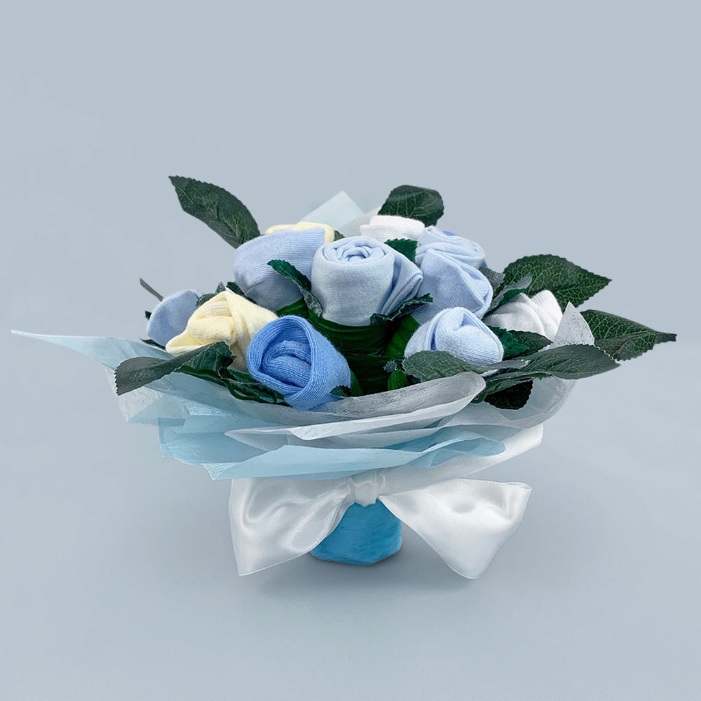 welcome posy baby sock bouquet