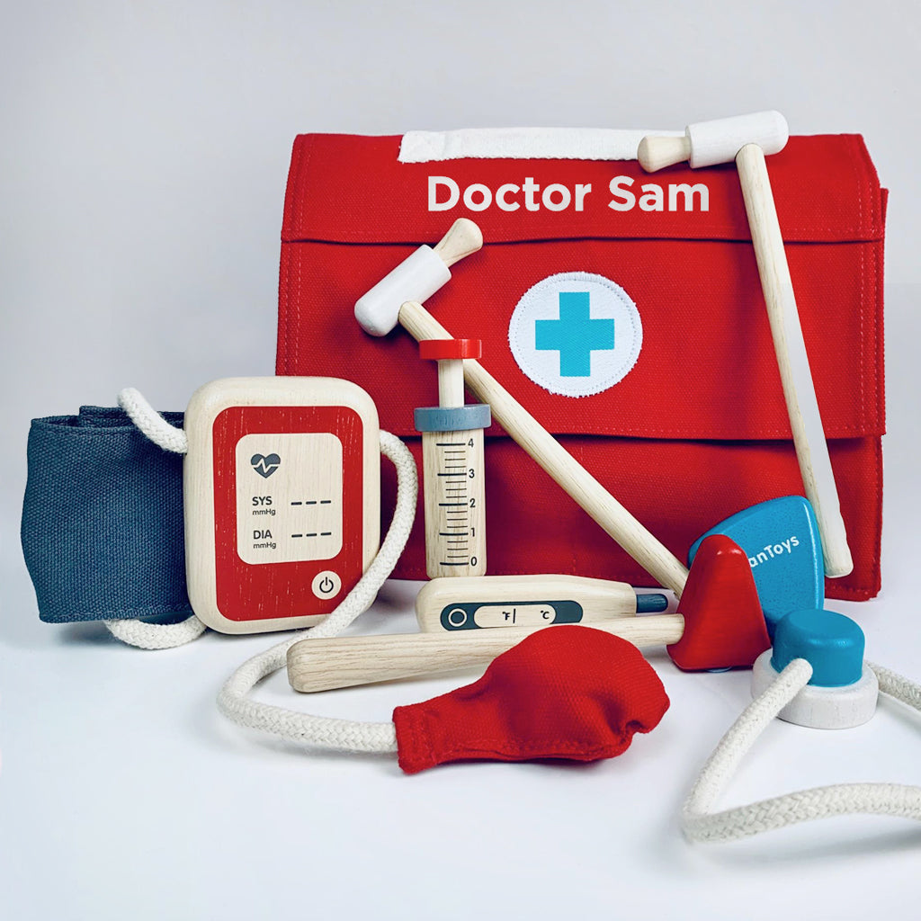 First Birthday Gift Personalised Wooden Toy Doctors Set