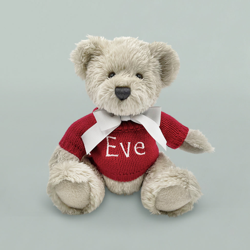 Personalised Christmas Berkeley Bear with Gift Box, Red
