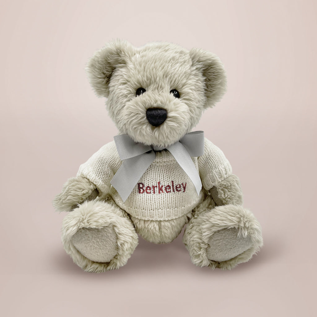 Personalised Christmas Berkeley Bear and Bathrobe Hamper, Red