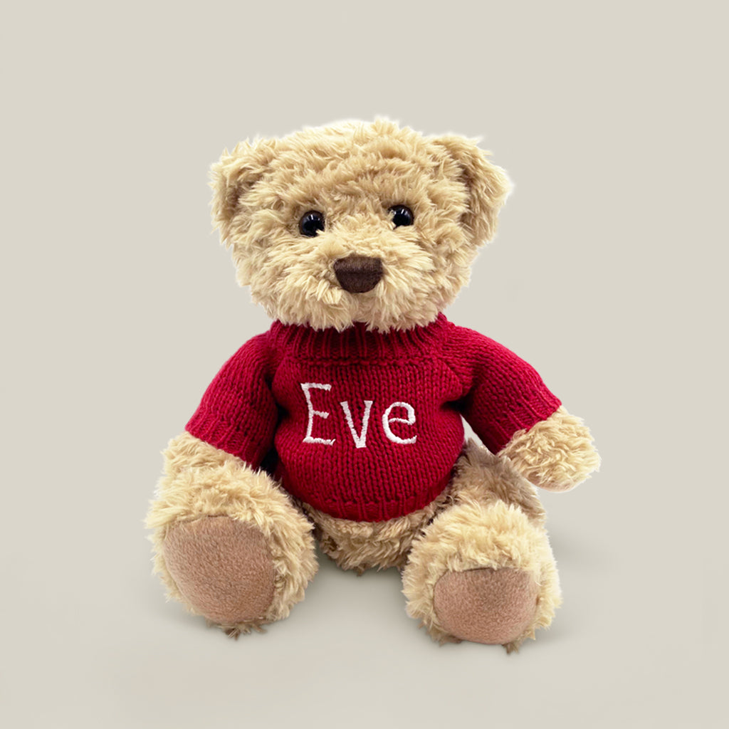 Personalised Bertie Bear and Christmas Stocking, Red
