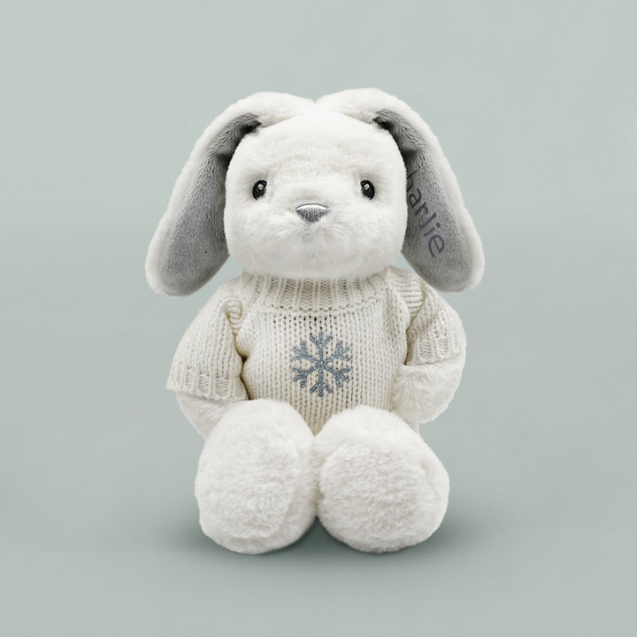 Personalised Christmas Baby Bunny With Jumper With Christmas Gift Box