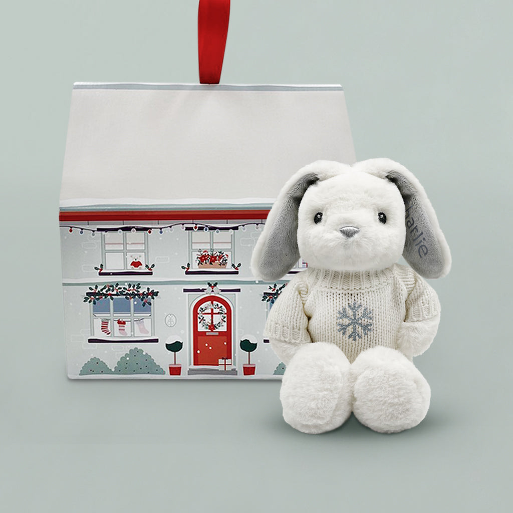 Personalised Baby First Christmas Gift Eco Bunny Soft Toy With Christmas Gift Box