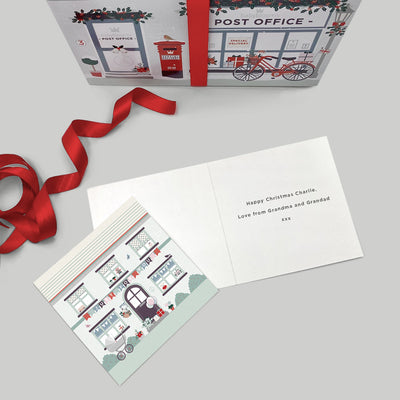 Personalised Christmas Baby Bunny with Christmas Gift Box, Grey