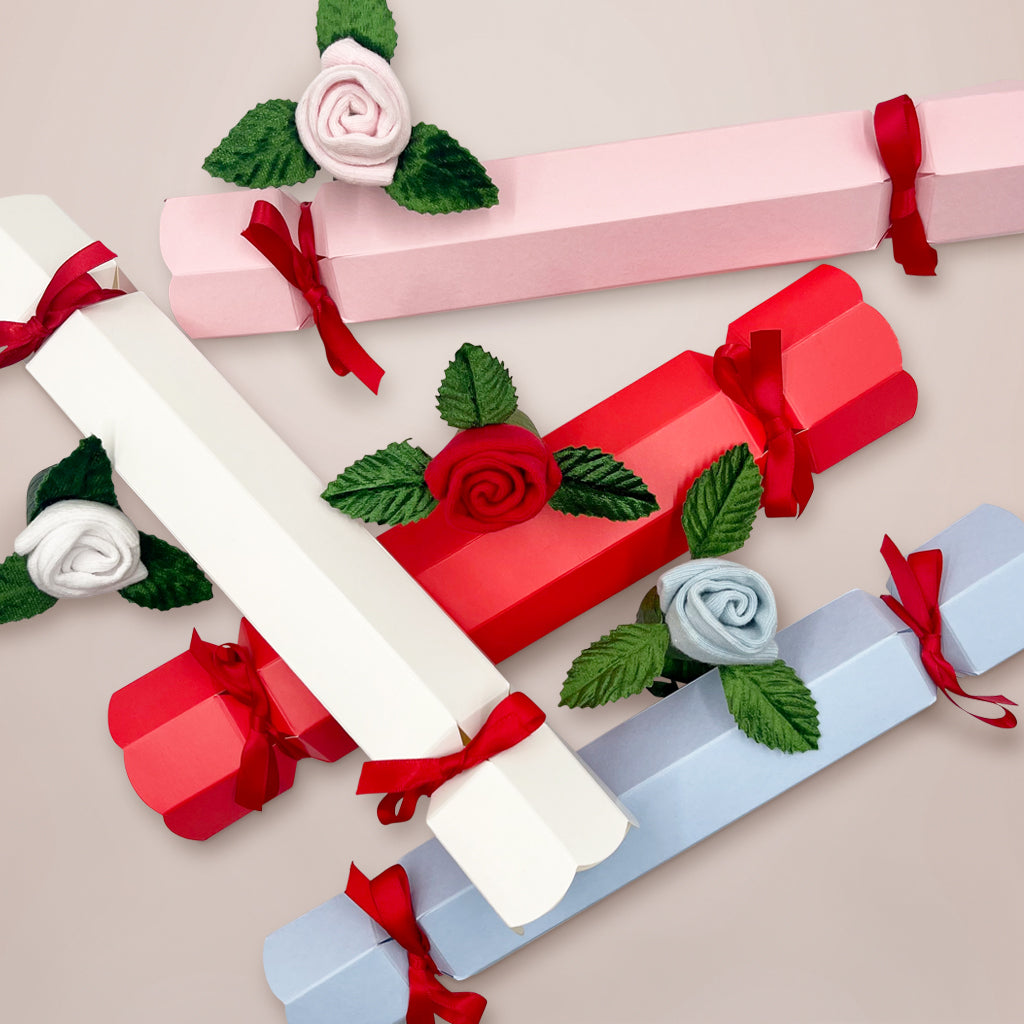 Baby's First Christmas Rosebud Sock Cracker, Red