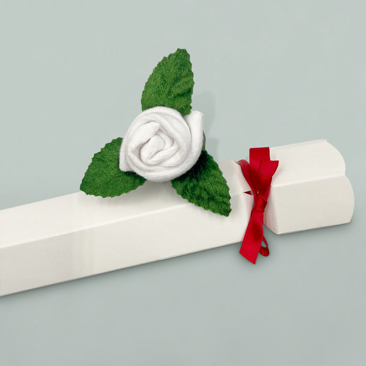 Baby's First Christmas Rosebud Sock Cracker, White