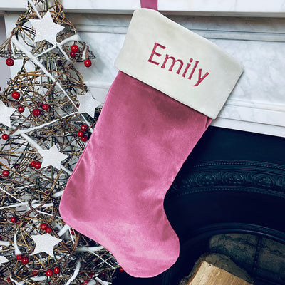 Personalised Christmas Stocking, Pink