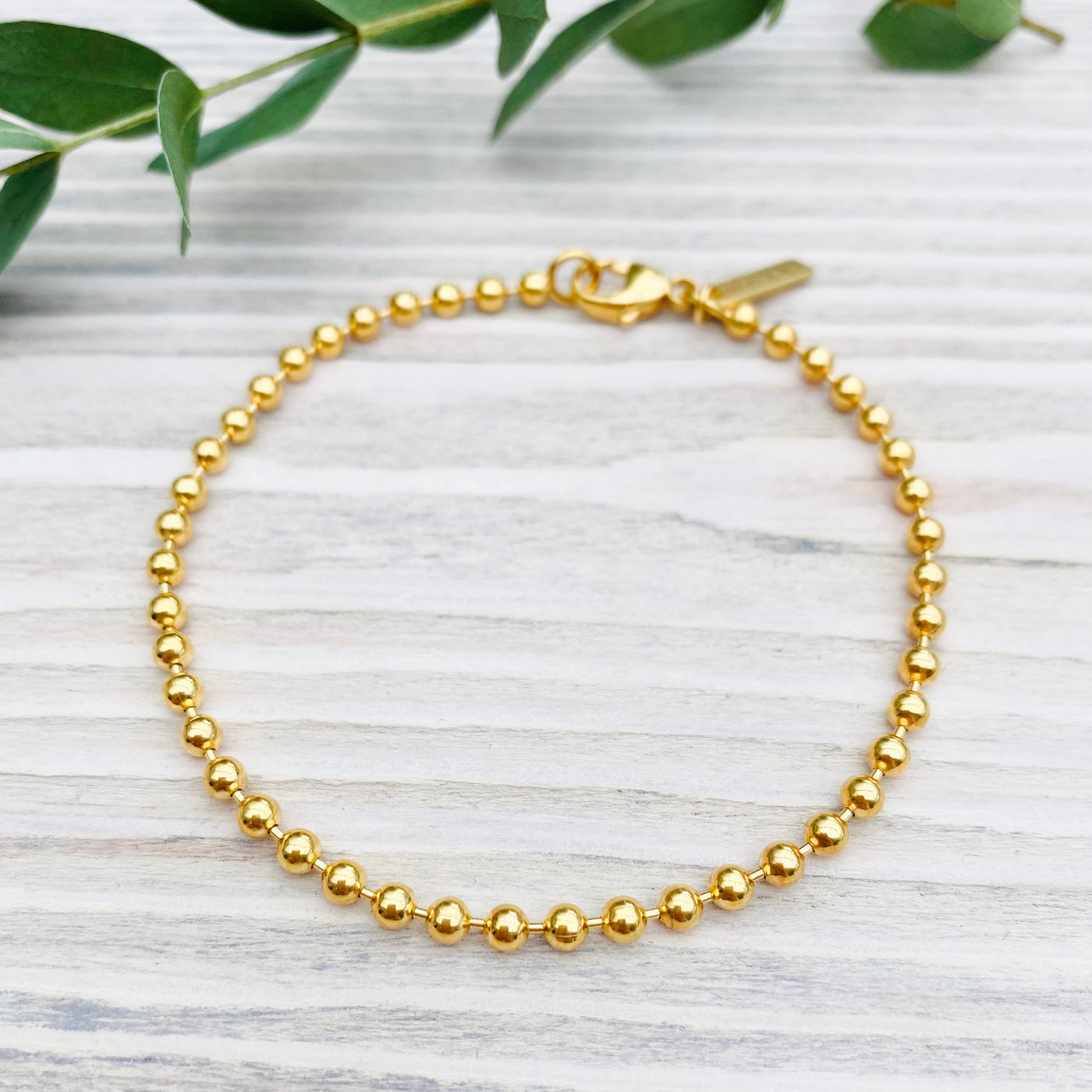 MayaH Jewellery Ball Chain Bracelet in Gold